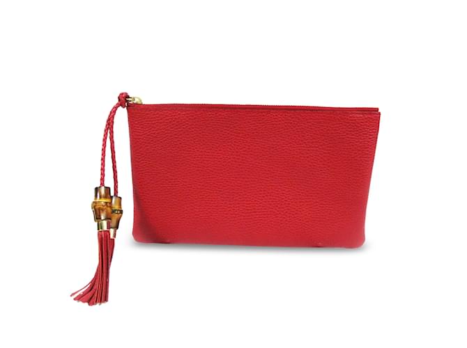 Gucci bamboo tassel online clutch