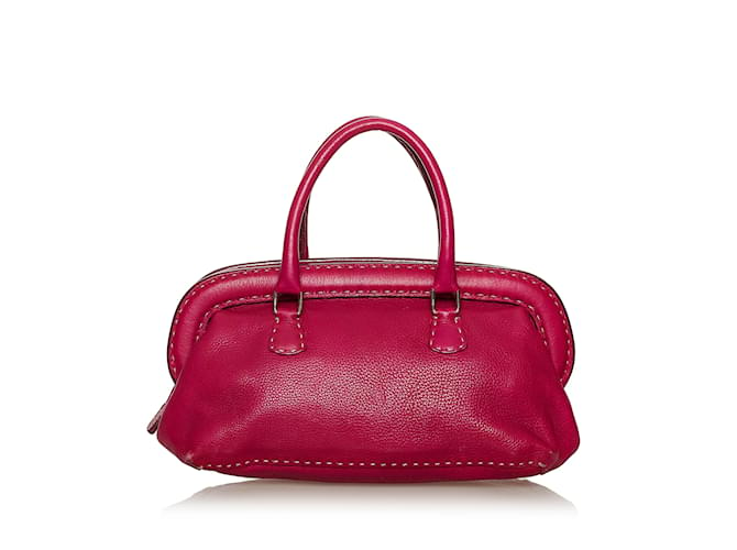 Pink Fendi Selleria Leather Handbag  ref.1199198