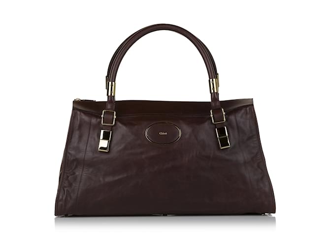 Chloé Brown Chloe Victoria Leather Handbag  ref.1199203
