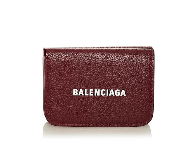 Portefeuille en cuir Balenciaga Papier rouge  ref.1199214