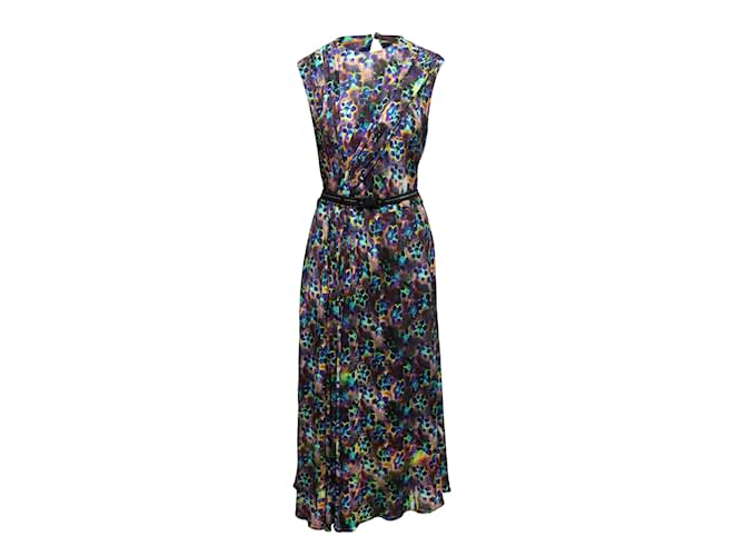Mehrfarbige Prada 2019 Ärmelloses Kleid mit Blumendruck, Größe IT 44 Mehrfarben Synthetisch  ref.1199230
