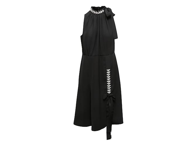 Bow Black Prada 2018 Crystal-Embellished Dress Size US M/l Synthetic  ref.1199233