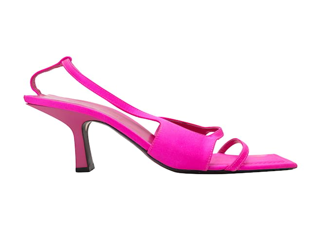 Fuchsia Khaite Satin Square-Toe Sandals Size 39.5 Cloth  ref.1199248