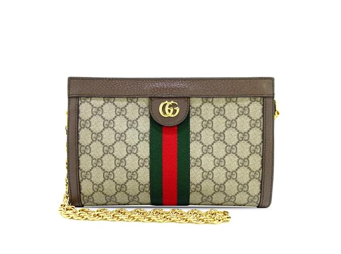 Brown Gucci GG Supreme Ophidia Crossbody Leather  ref.1199290
