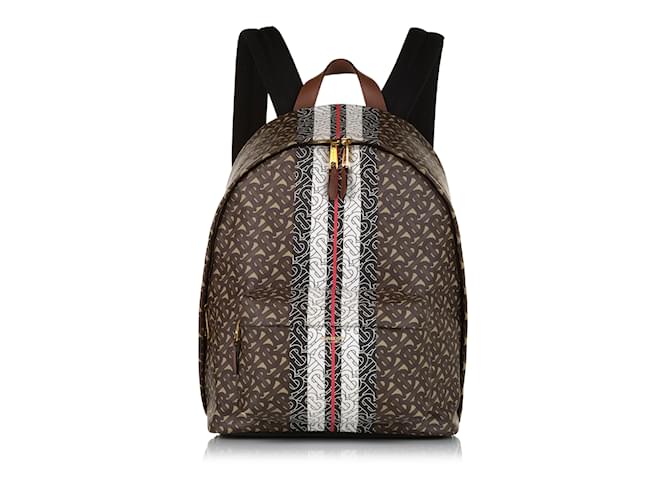 Brown Burberry Monogram Stripe Backpack Cloth  ref.1199328