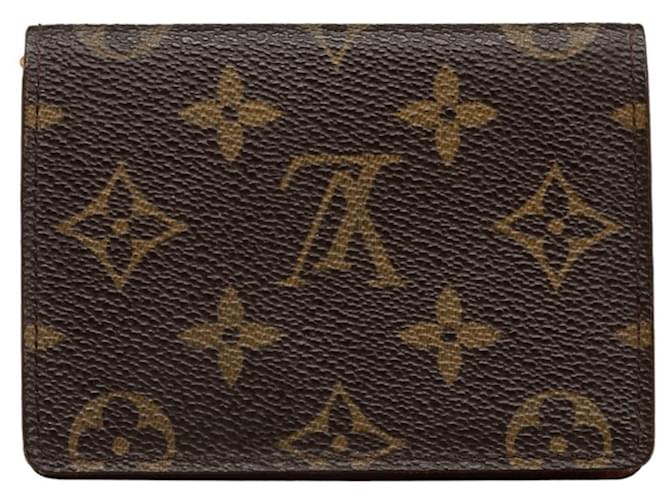 Louis Vuitton Porte carte de visite Brown Cloth  ref.1199402