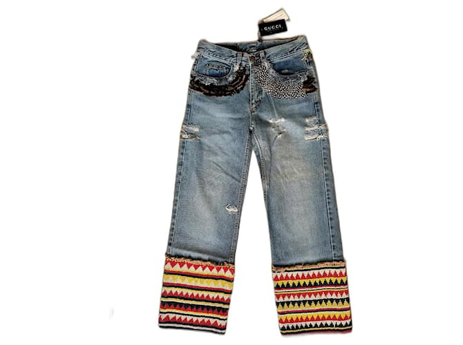 Gucci Un pantalon, leggings Jean Bleu  ref.1199444