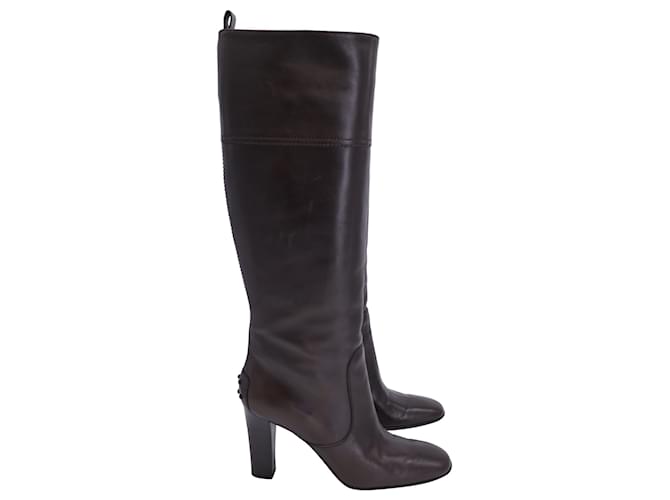 Tod's Jodie Knee Boots in Brown Leather  ref.1199448