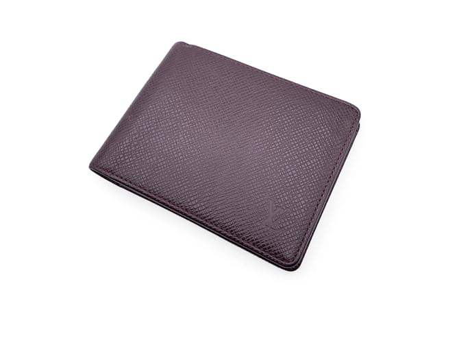 Louis Vuitton Portafoglio bifold porta carte in pelle Taiga marrone  ref.1199476