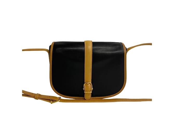 Céline Leather Crossbody Bag Black  ref.1199505