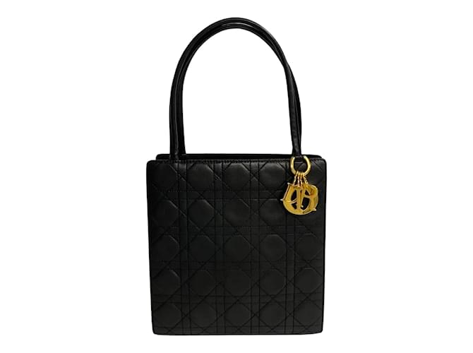 Dior Cannage Leather Handbag Black Pony-style calfskin  ref.1199526