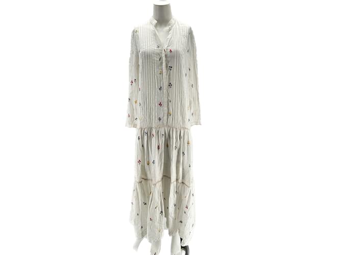 Autre Marque NON SIGNE / UNSIGNED  Dresses T.International M Cotton White  ref.1199557