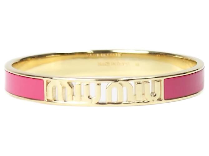 Miu Miu Emailliertes Armband mit rosa Logo Pink  ref.1199614