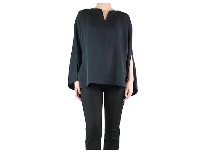 By Malene Birger Dark blue long-sleeved blouse - size UK 8 Acetate  ref.1199620