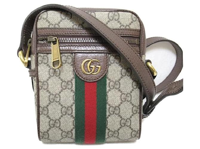 Gucci GG Supreme Ophidia Shoulder Bag 598127 Brown Cloth  ref.1199785
