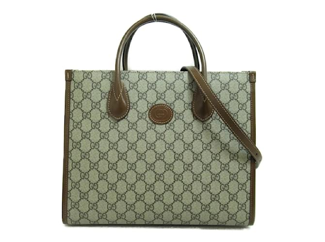 Gucci Small GG Supreme Tote Bag 659983 Brown Cloth  ref.1199810