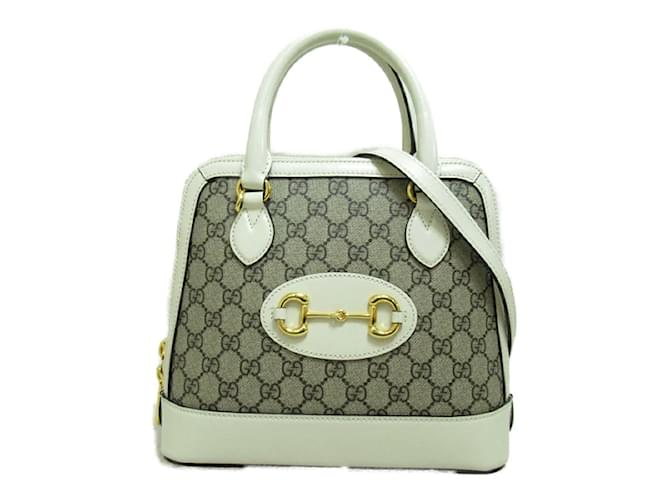 Gucci GG Supreme Small Horsebit 1955 handbag 621220 White Cloth  ref.1199811