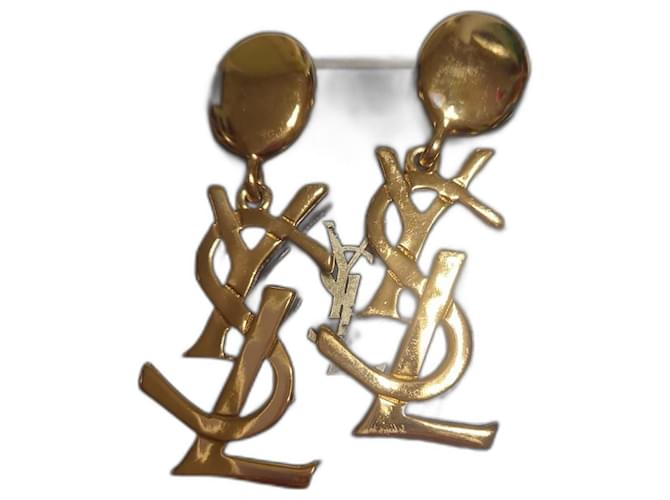 Yves Saint Laurent Earrings Golden Metal  ref.1199829