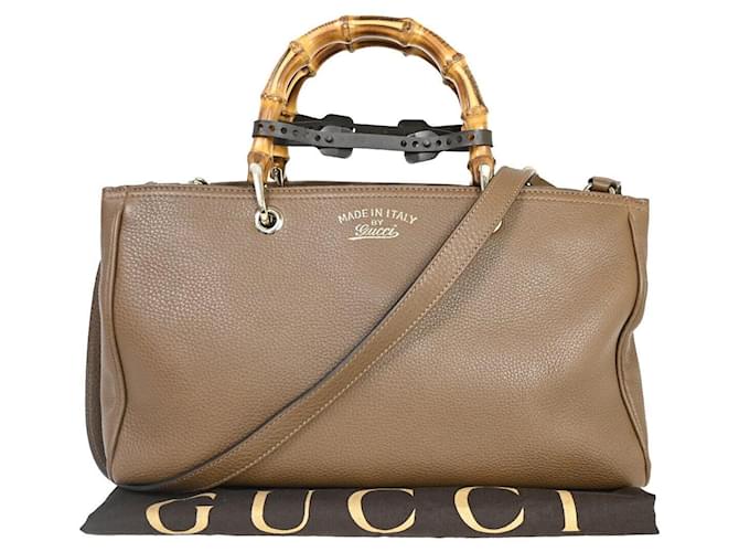 Gucci Bamboo Brown Leather  ref.1199913