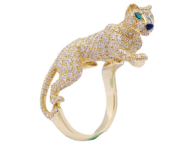 Anel de alta joalheria Cartier, "Pantera de Cartier", ouro amarelo, diamantes.  ref.1200066