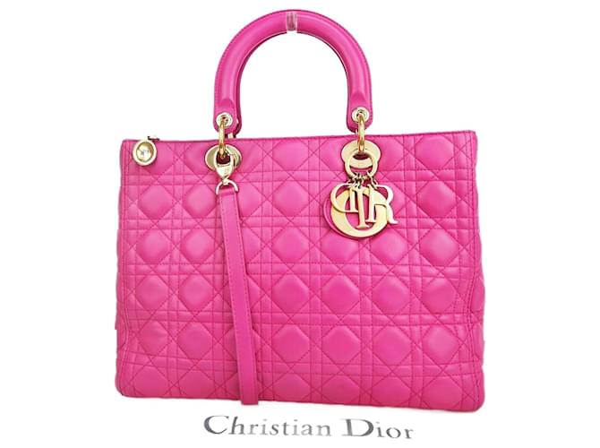 Dior Lady O Pink Leather  ref.1200176