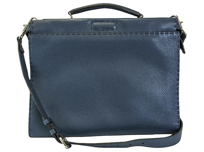 Fendi Selleria Navy blue Leather  ref.1200206