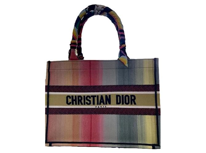 Christian Dior Tote libro multicolor, ¡raro! Algodón  ref.1200250