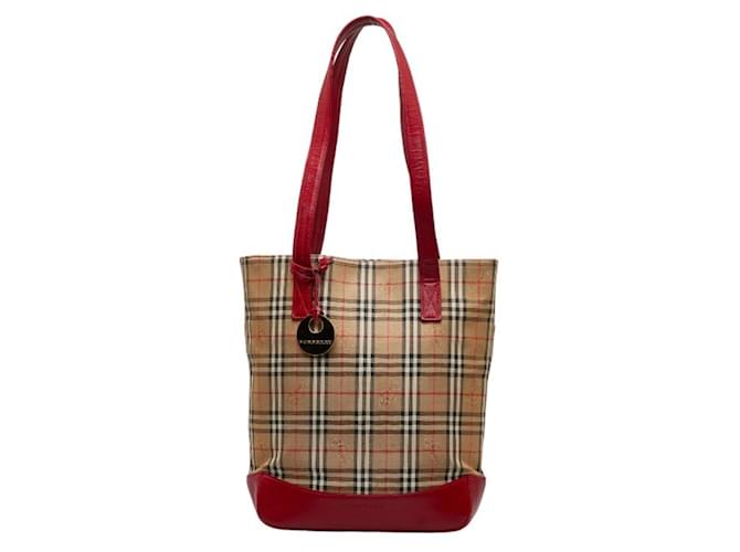 Burberry Nova Check Red Leather  ref.1200271