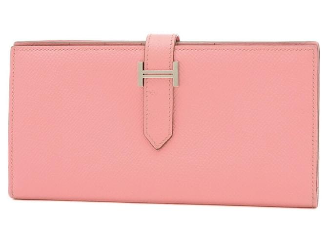 Béarn Hermès Bearn Pink Leather  ref.1200307