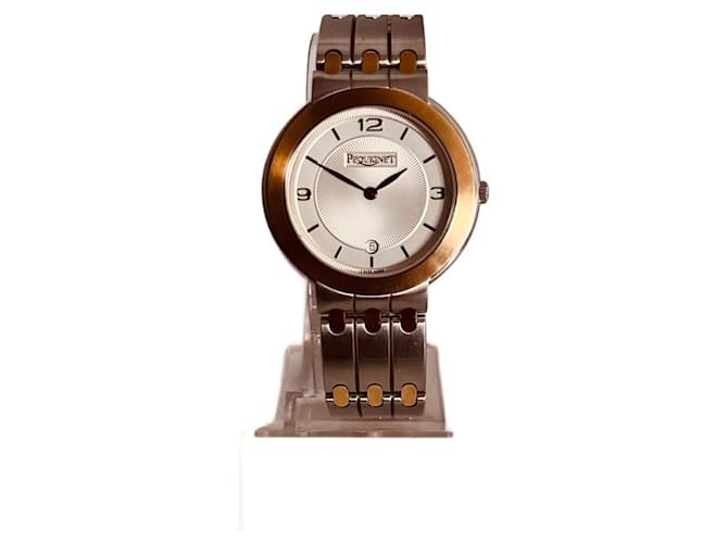Pequignet Morea GM Silvery Steel Gold-plated  ref.1200324