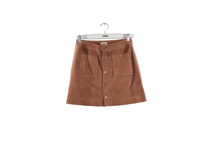 Autre Marque Suede mini skirt Brown Deerskin  ref.1200357