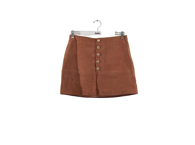 Autre Marque Suede mini skirt Brown Deerskin  ref.1200370