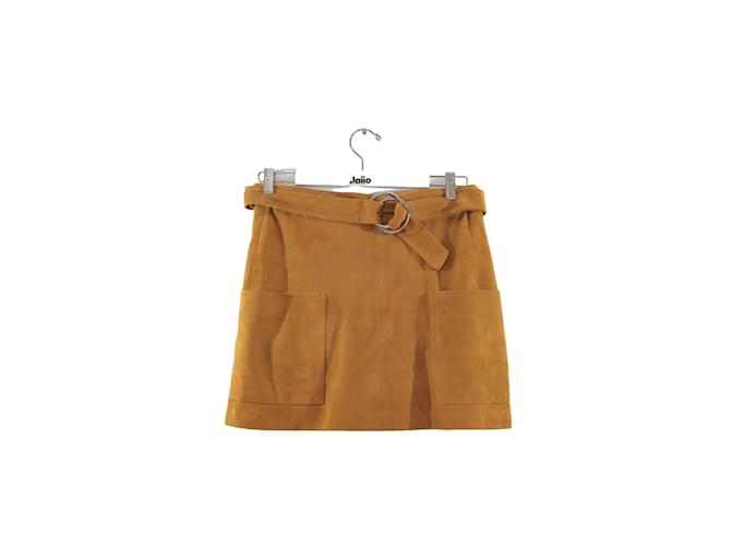 Bash Suede mini skirt Yellow Deerskin  ref.1200380
