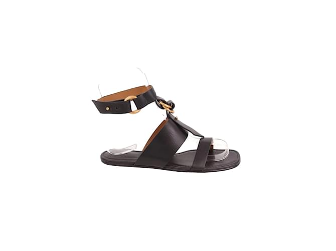 Chloé Sapatos de sandália de couro Preto  ref.1200387