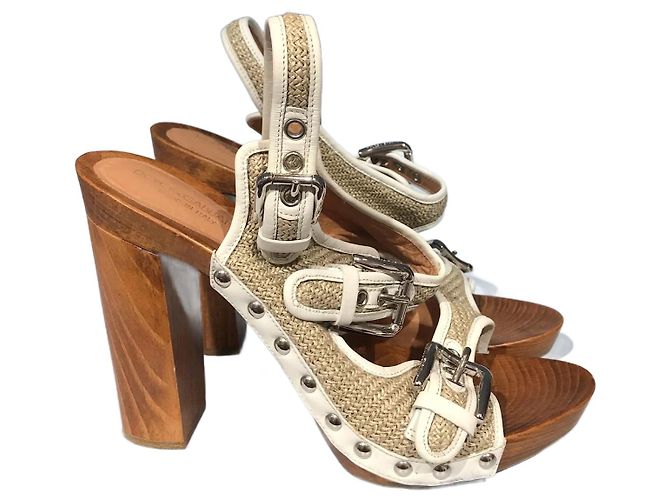 DOLCE & GABBANA Sandali T.EU 37 Pelle Beige