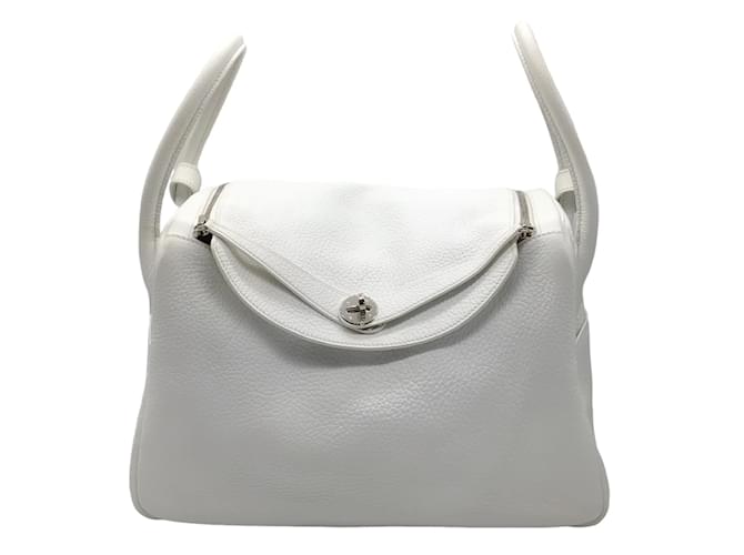 Autre Marque Hermes White 2007 Togo Leather Lindy Handbag  ref.1200407