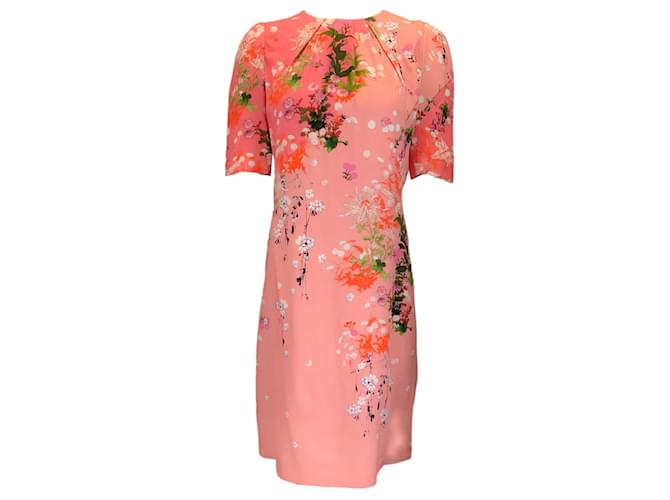 Autre Marque Givenchy Pink Multi Floral Sakura Print Crepe Dress Viscose  ref.1200422