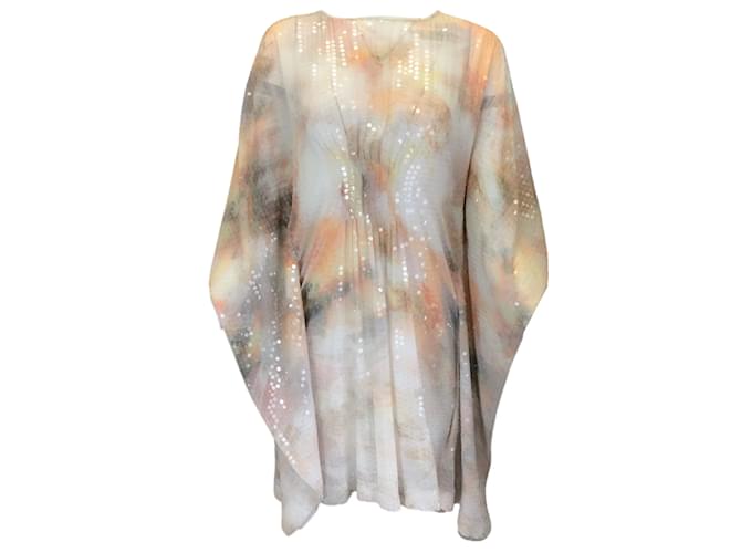 Autre Marque St. John Couture Light Slate Multi Sequined Silk Dress Multiple colors  ref.1200427