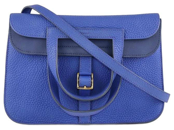 Hermès Clemence Halzan Zellige blu 25 bag Pelle  ref.1200436