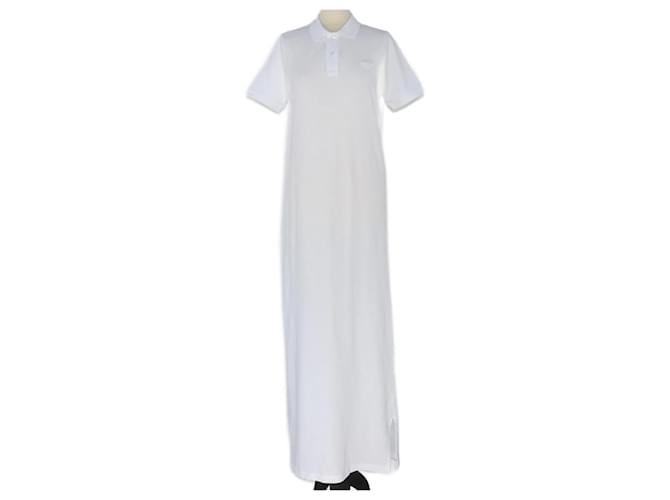 Prada White Pique Polo Maxi Dress Cotton  ref.1200463