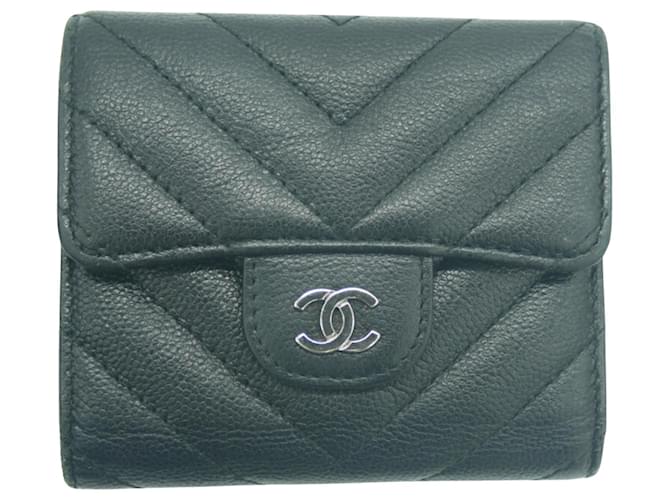 Chanel V-Stich Black Leather  ref.1200540