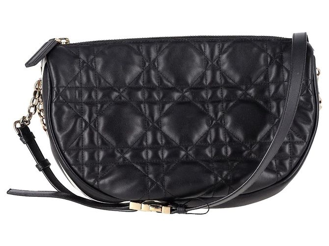 Sac Hobo Medium Dior Vibe en cuir d'agneau Cannage noir