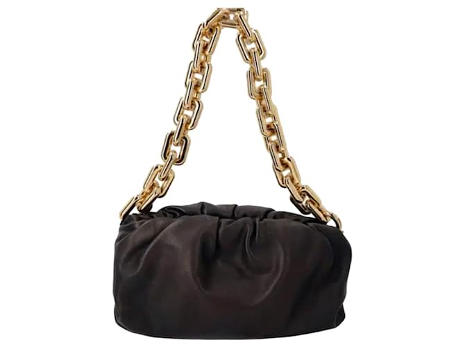 Pochette chaîne Bottega Veneta en cuir de veau noir Cuir  ref.1200552