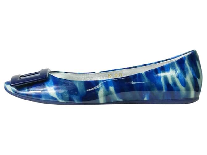 Roger Vivier Chaussures plates imprimées bleues - taille EU 36.5  ref.1200580