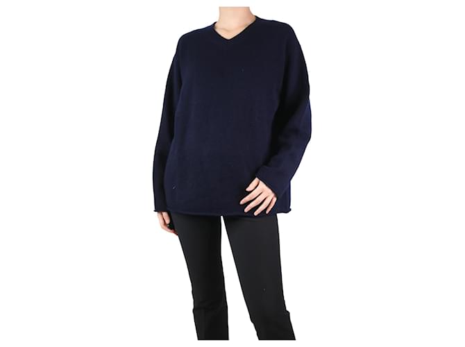 Sofie d'Hoore Marineblauer Pullover mit V-Ausschnitt – Größe S Wolle  ref.1200598