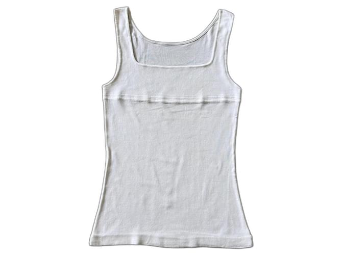 Camiseta sin mangas blanca Malizia de La Perla T. 1 condición inmaculada Blanco Algodón  ref.1200603