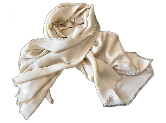 shawl or oversized square Monogram Cartier Panthère Ivory Eggshell