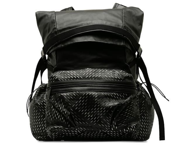 Bottega Veneta Black Fold Over Backpack Leather Pony-style calfskin  ref.1200646