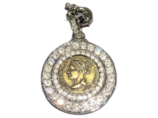 Autres bijoux Autre Marque Dyrberg/Pendentif en cristal et pièce de monnaie Kern Bijouterie argentée  ref.1200695