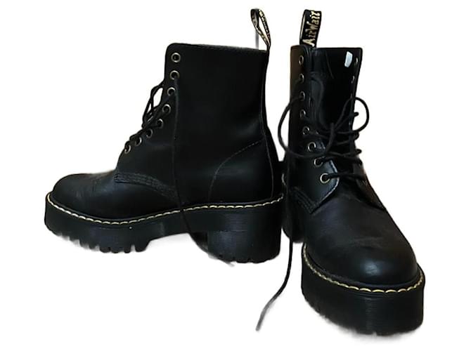 Dr. Martens Black Boots Leather  ref.1200715